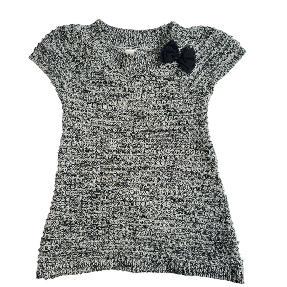 Girls Cherokee Black & White Sweater Dress with Black Bow Size 18M